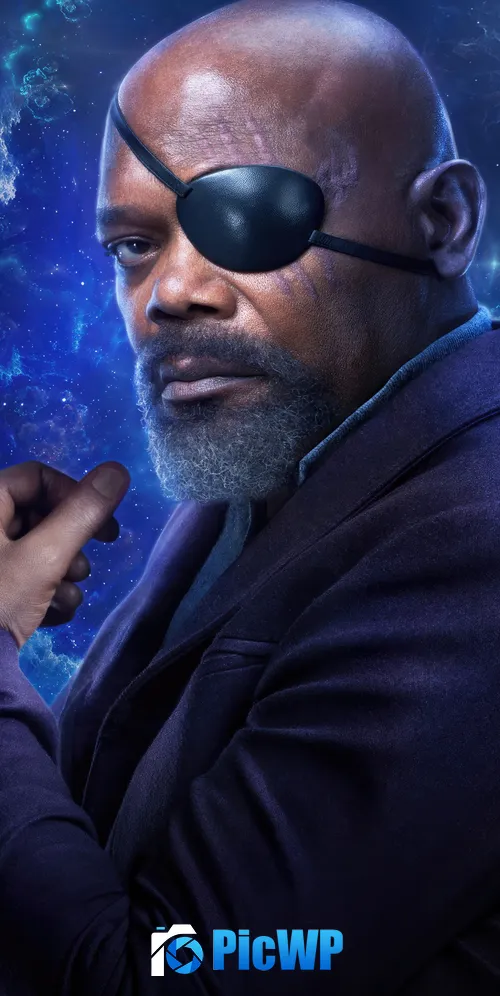 Samuel L Jackson as Nick Fury The Marvels 3K Mobile Wallpaper