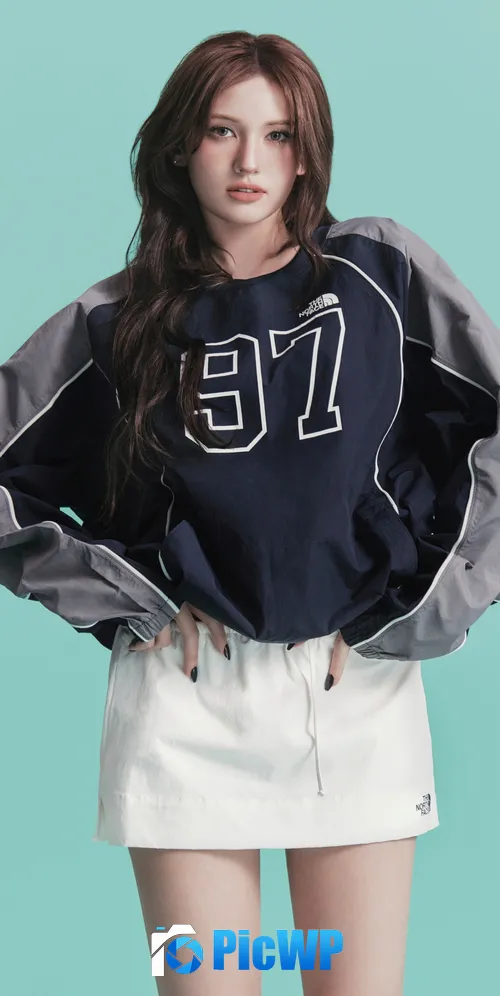 Jeon Somi Teal background 3K Mobile Wallpaper