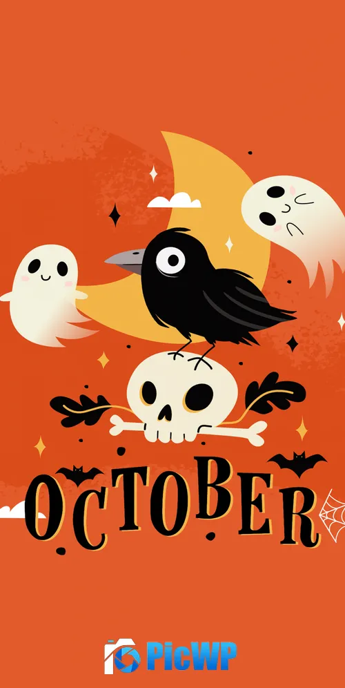 October Halloween background 3K Mobile Wallpaper