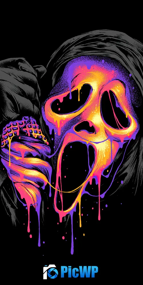 Ghostface AMOLED Spooky 3K Mobile Wallpaper