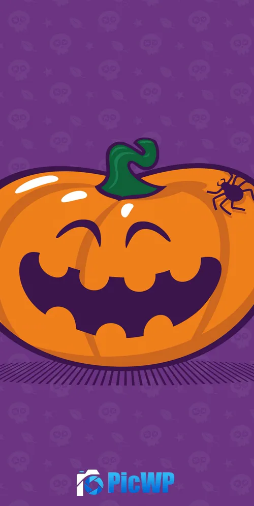 Cute smiling Halloween pumpkin 3K Mobile Wallpaper