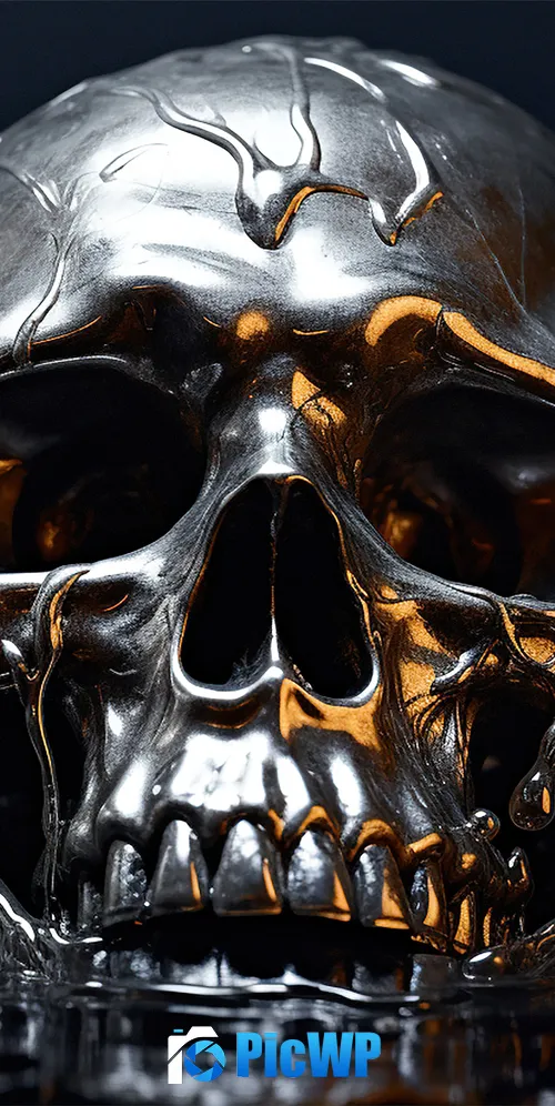 Skull Melting 3K Mobile Wallpaper