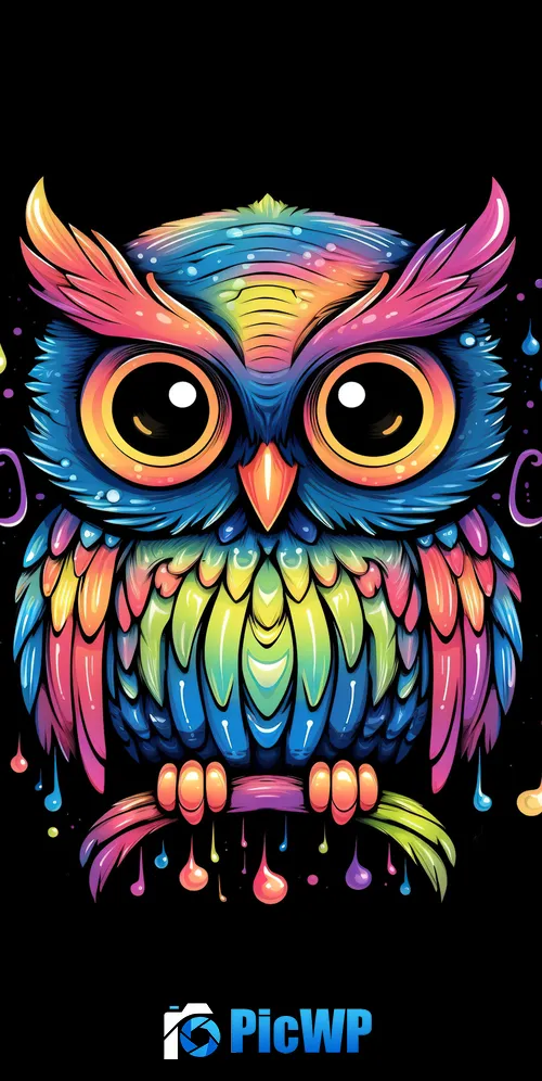 Colorful Owl Cute art 3K Mobile Wallpaper