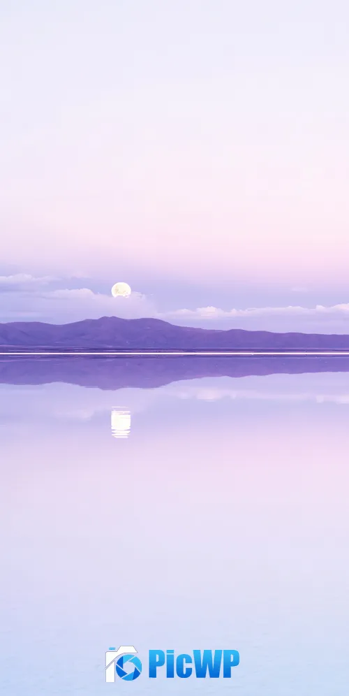 Full moon Purple aesthetic 3K Mobile Wallpaper