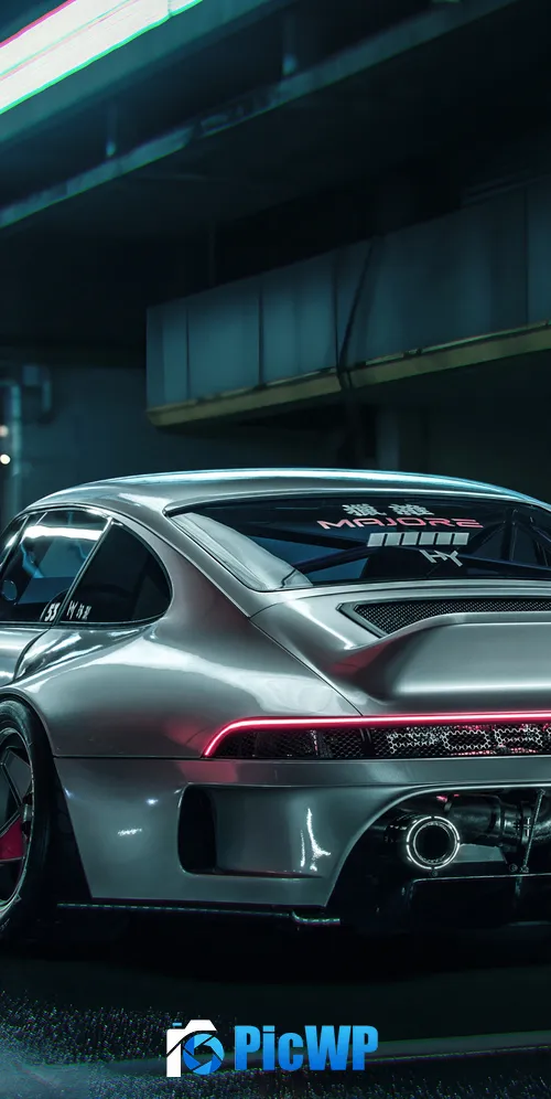 Porsche 911 Cyberpunk 3K Mobile Wallpaper