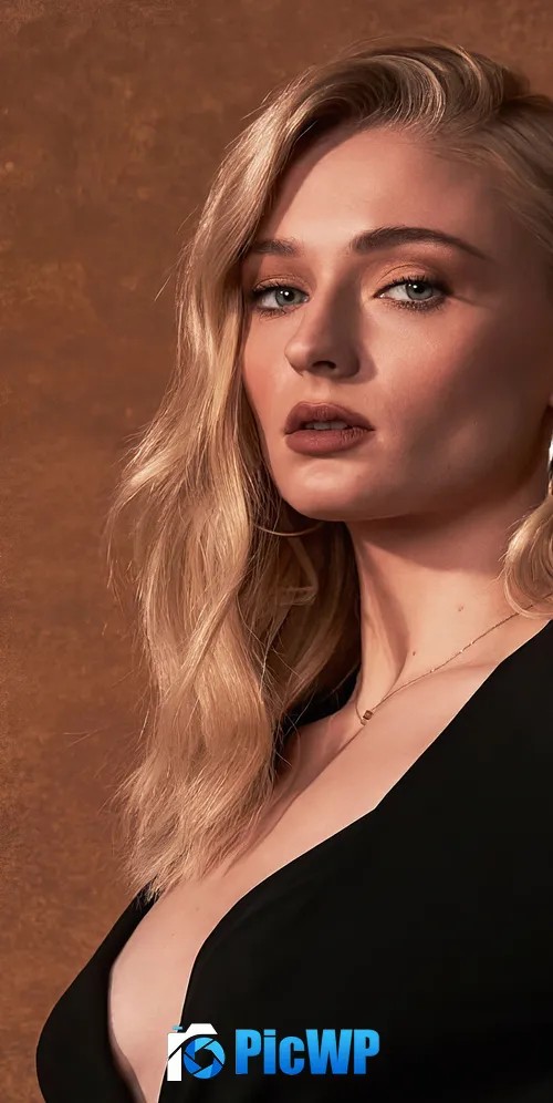 Sophie Turner Brown background 3K Mobile Wallpaper
