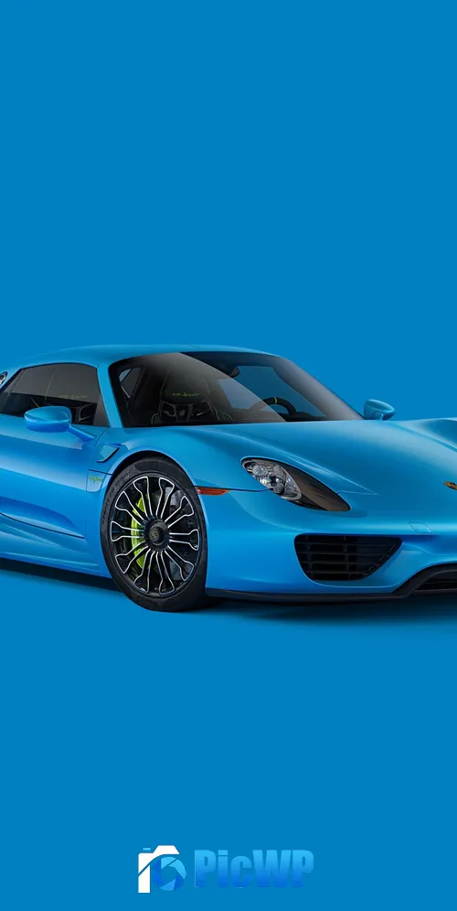 Porsche 918 Spyder Blue aesthetic 3K Mobile Wallpaper