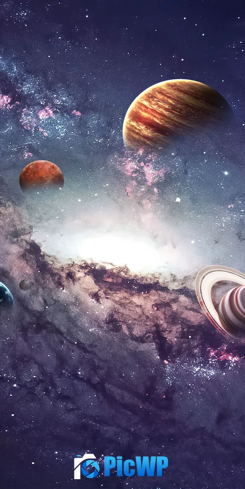 Solar system Planets Aesthetic 3K Mobile Wallpaper