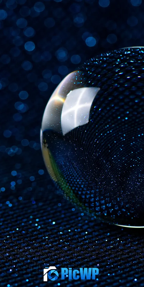 Crystal Ball Dark blue 3K Mobile Wallpaper