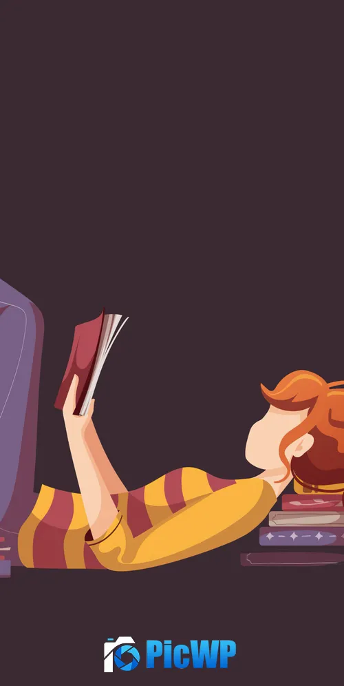 Teen girl Reading book 3K Mobile Wallpaper