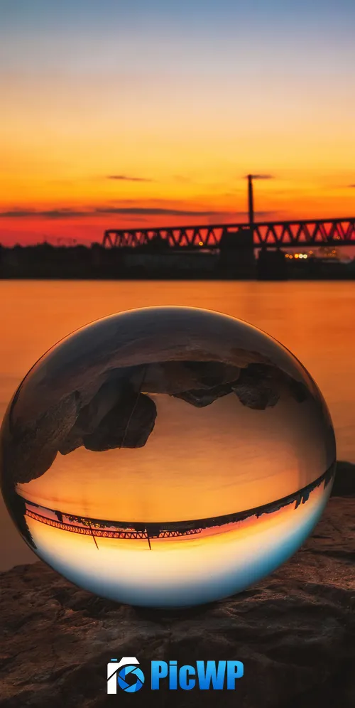 Crystal Ball Sunset 3K Mobile Wallpaper