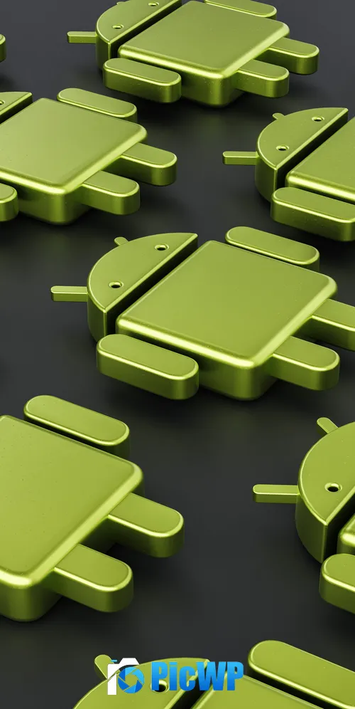 Android robots Symmetrical Floating 3K Mobile Wallpaper