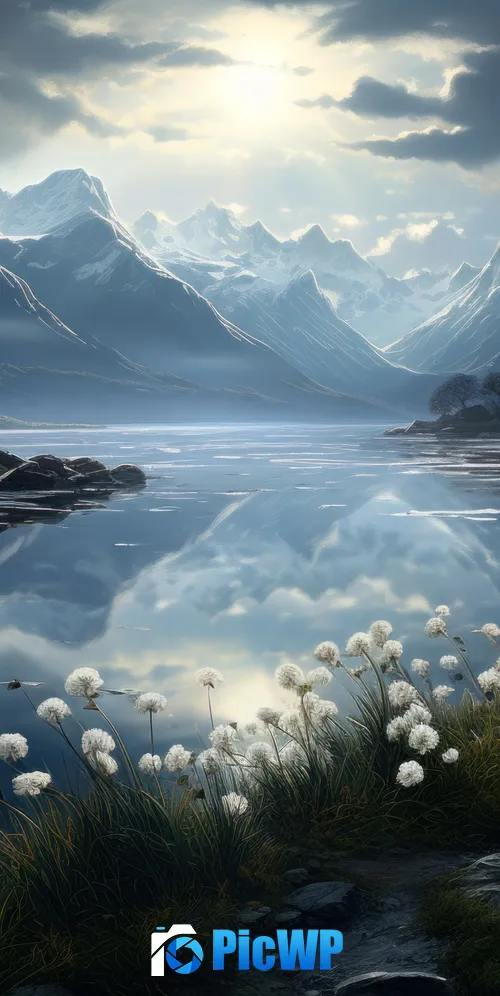 Alpine lake Moonlight 3K Mobile Wallpaper