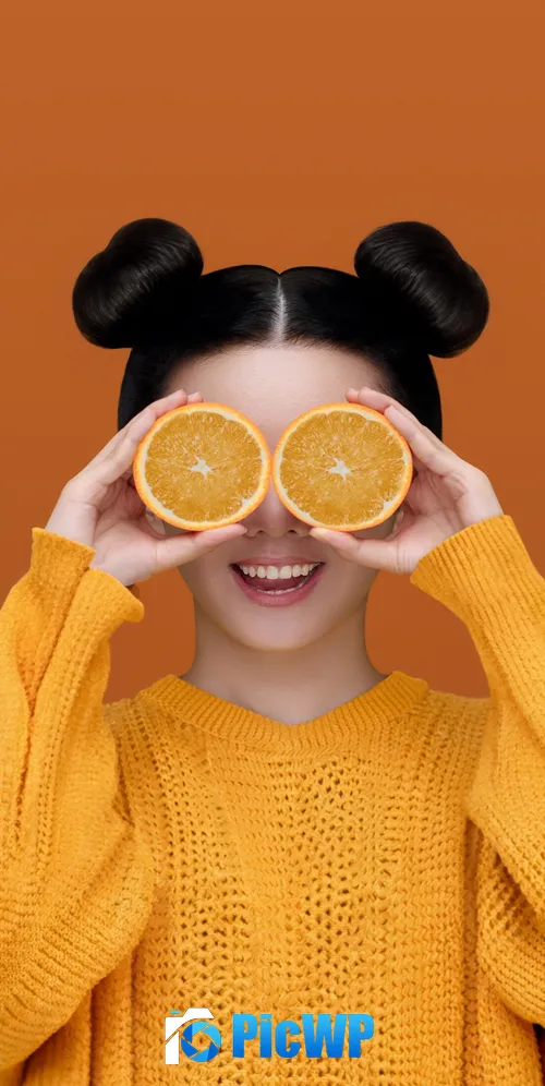 Girl Orange 3K Mobile Wallpaper