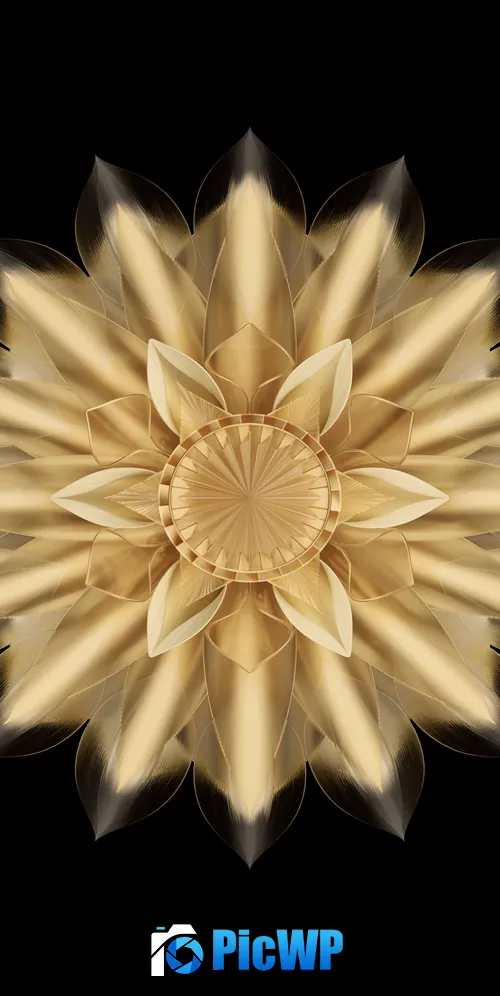 Golden Abstract flower 3K Mobile Wallpaper