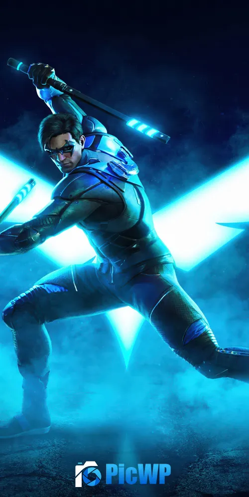 Nightwing Neon 3K Mobile Wallpaper