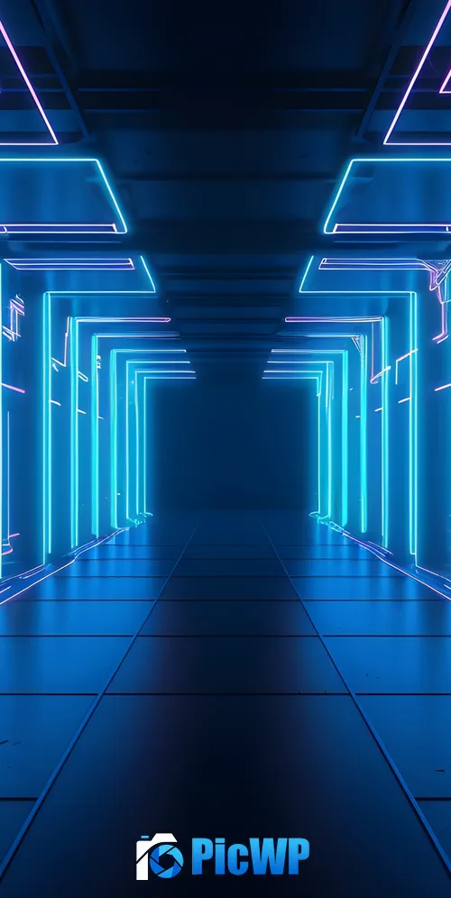 Glowing Corridor 3K Mobile Wallpaper
