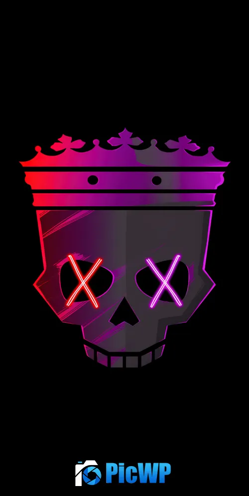 Skull Neon 3K Mobile Wallpaper