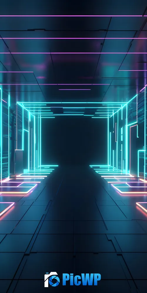 Dark room Neon Lights 3K Mobile Wallpaper