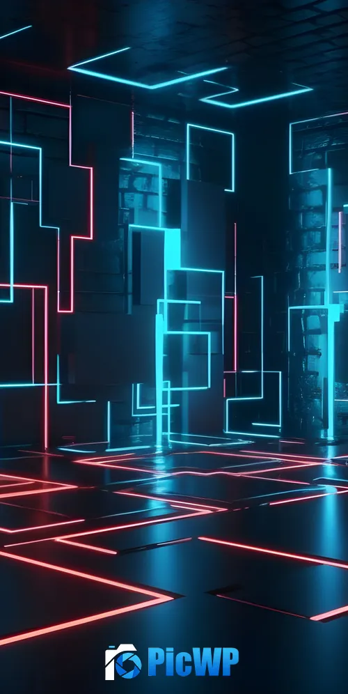 Futuristic Dark room 3K Mobile Wallpaper