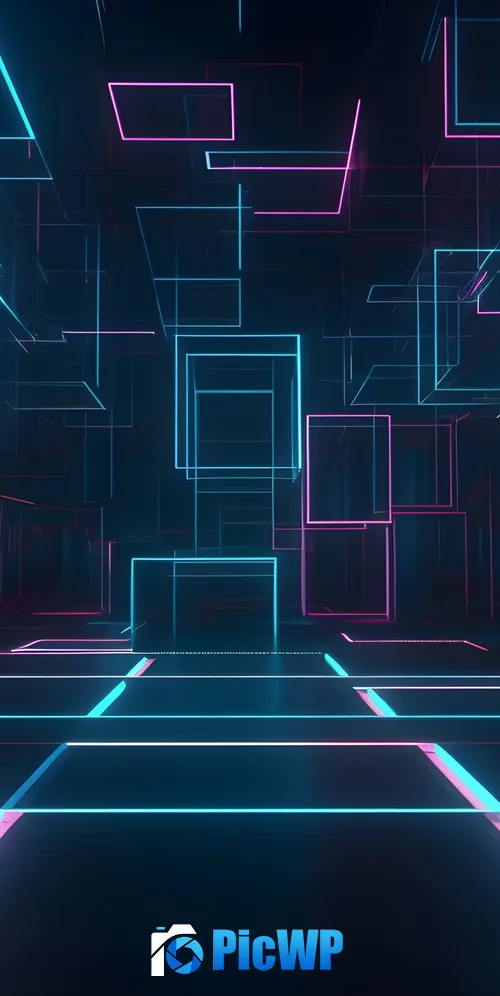 Geometric Neon Lights 3K Mobile Wallpaper