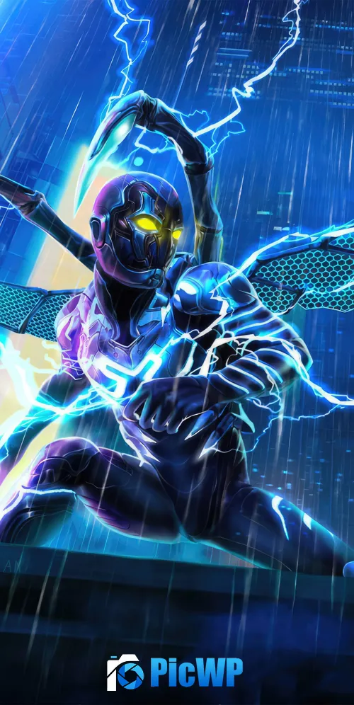Blue Beetle Superhero 3K Mobile Wallpaper