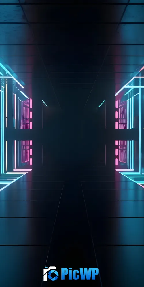 Futuristic Corridor 3K Mobile Wallpaper