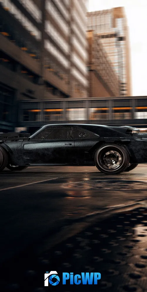 Batmobile Dodge Charger 3K Mobile Wallpaper
