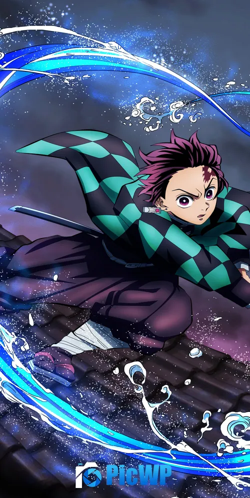 Tanjiro Kamado water breathing form 3K Mobile Wallpaper