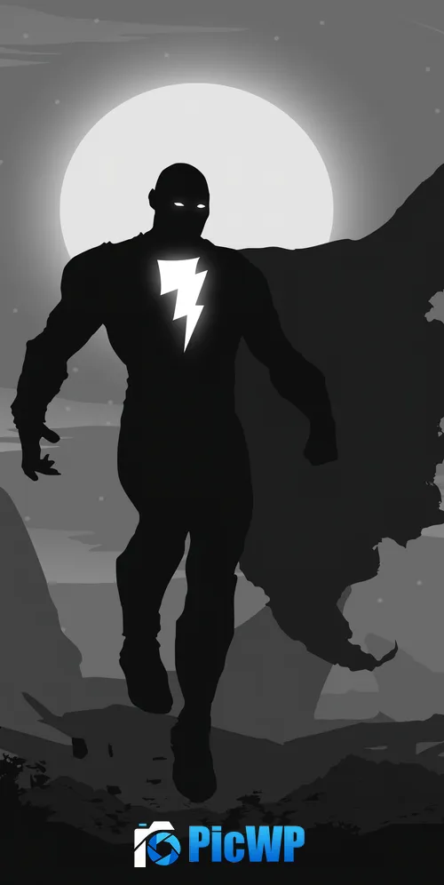Black Adam Silhouette 3K Mobile Wallpaper