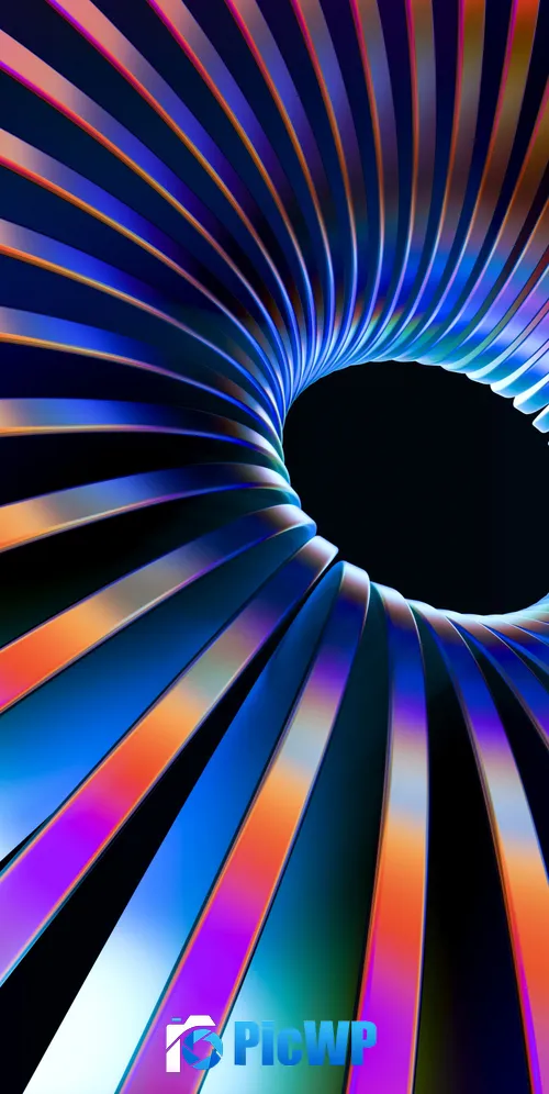 Colorful Swirling Vortex 3K Mobile Wallpaper