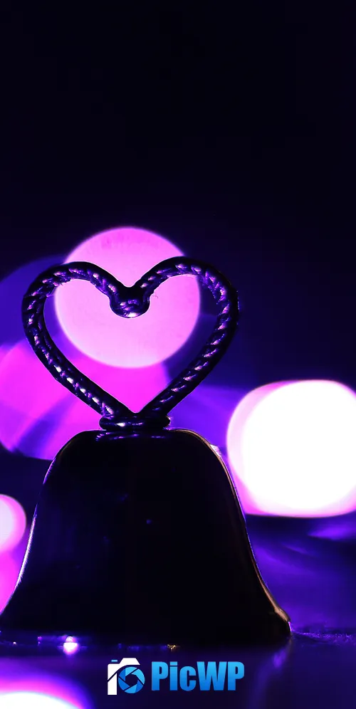 Love heart Purple aesthetic 3K Mobile Wallpaper