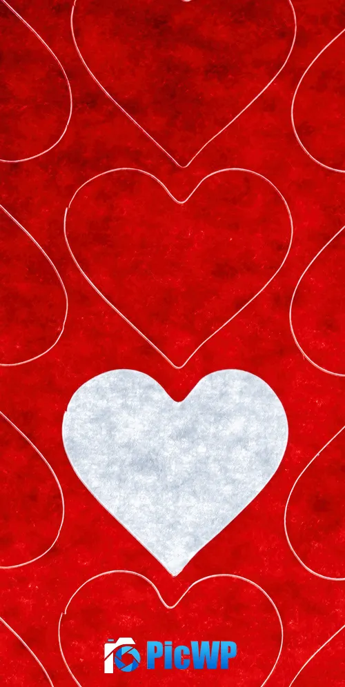 Love hearts Red 3K Mobile Wallpaper
