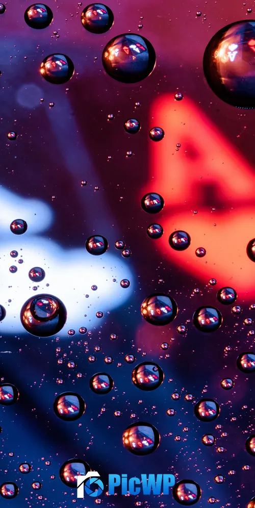 Water droplets Glass 3K Mobile Wallpaper