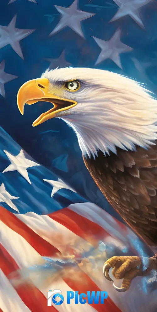 Bald eagle Independence Day 3K Mobile Wallpaper