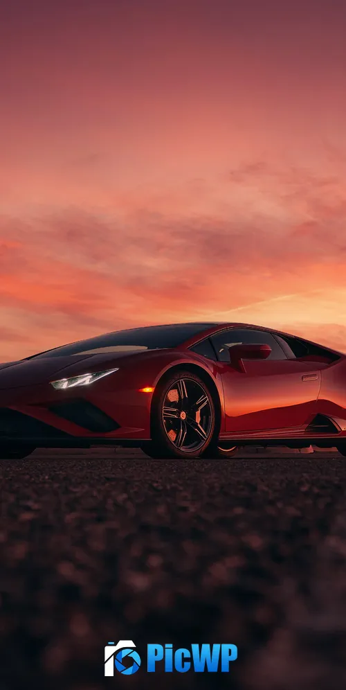 Lamborghini Huracan EVO RWD Sunset 3K Mobile Wallpaper