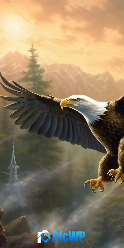 4th of July Bald eagle 3K Mobile Wallpaper