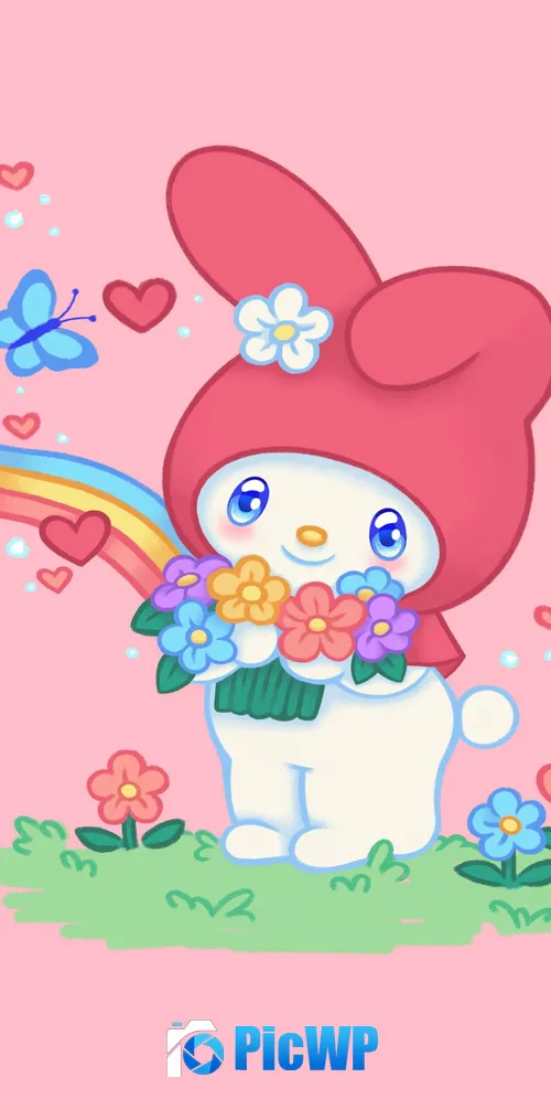 My Melody Pastel pink 3K Mobile Wallpaper