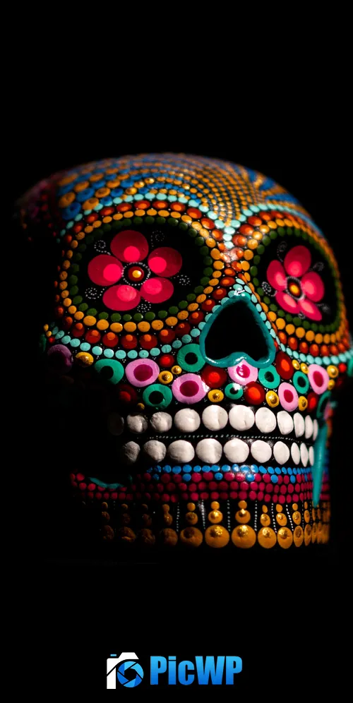 Skull Multicolor 3K Mobile Wallpaper