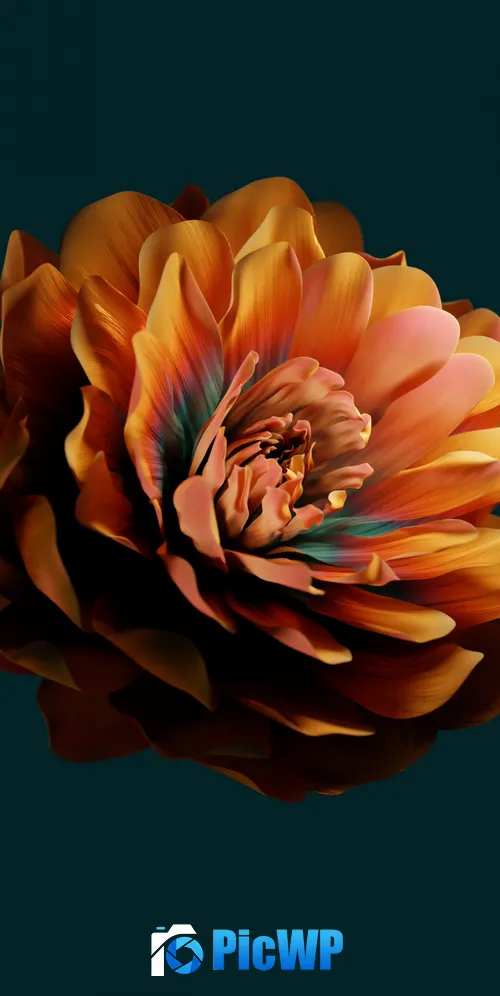 Abstract flower Dark green 3K Mobile Wallpaper