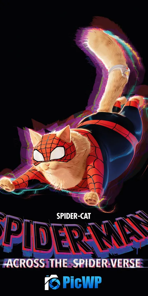 Spider-Cat Spider-Man: Across the Spider-Verse 3K Mobile Wallpaper