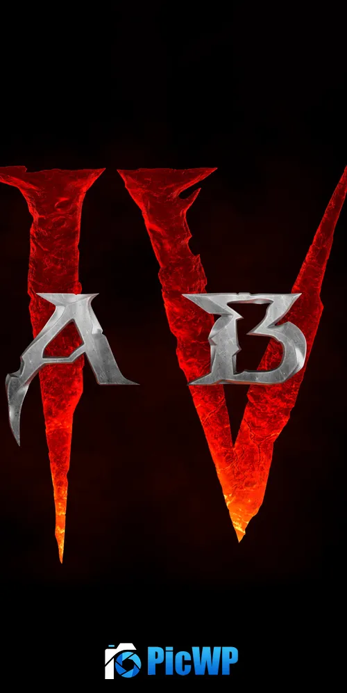 Diablo IV Logo 3K Mobile Wallpaper
