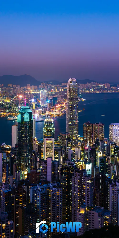 Victoria Harbour Hong Kong City Skyline 3K Mobile Wallpaper