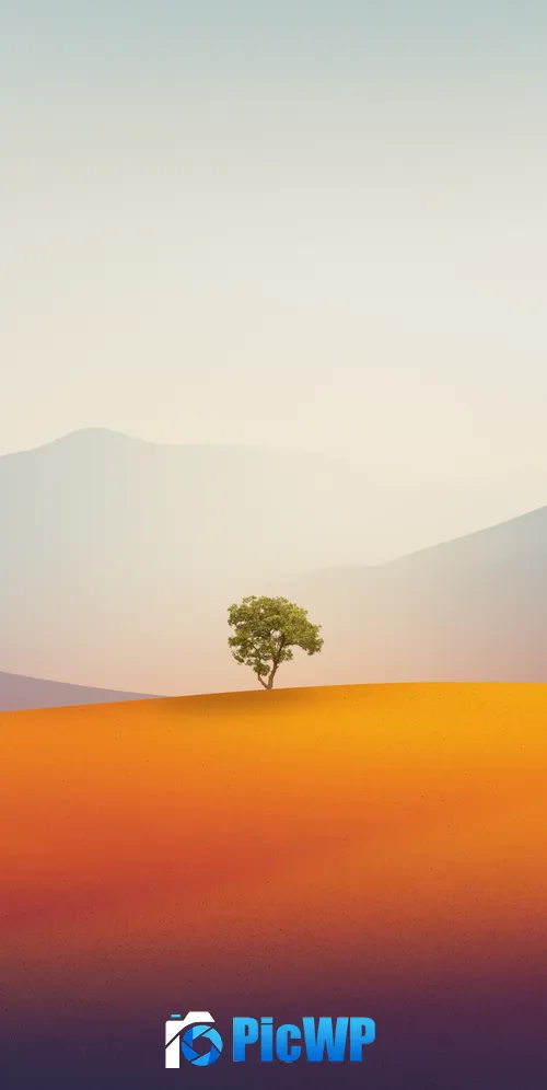Lone tree Landscape 3K Mobile Wallpaper