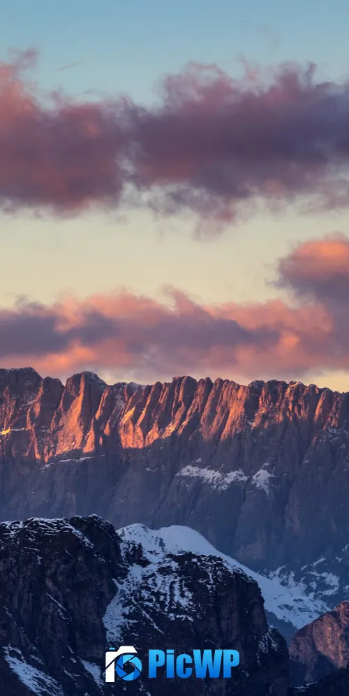 Dolomite mountains Sunset 3K Mobile Wallpaper