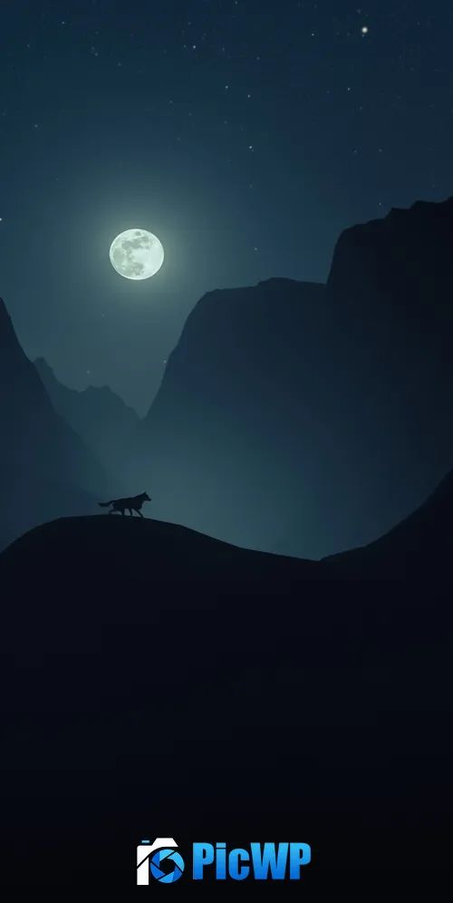 Moon Mountains 3K Mobile Wallpaper