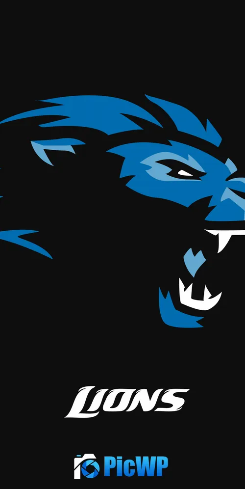 Detroit Lions Black background 3K Mobile Wallpaper