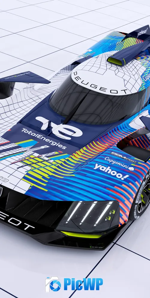 Peugeot 9X8 Hybrid race cars 3K Mobile Wallpaper