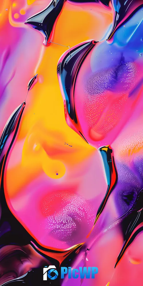 Fluid art Colorful abstract 3K Mobile Wallpaper