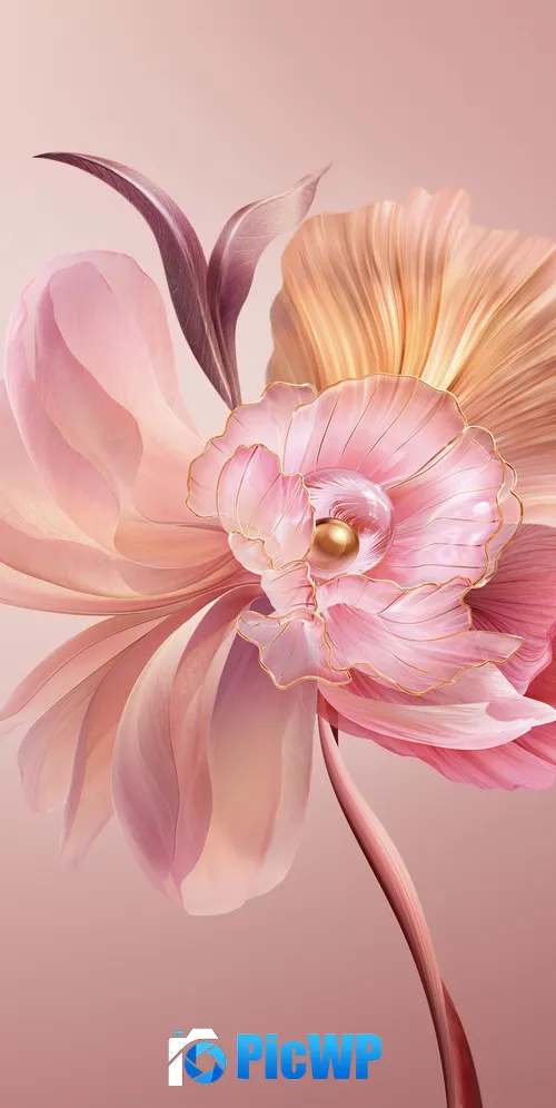 Abstract flower Pastel red 3K Mobile Wallpaper